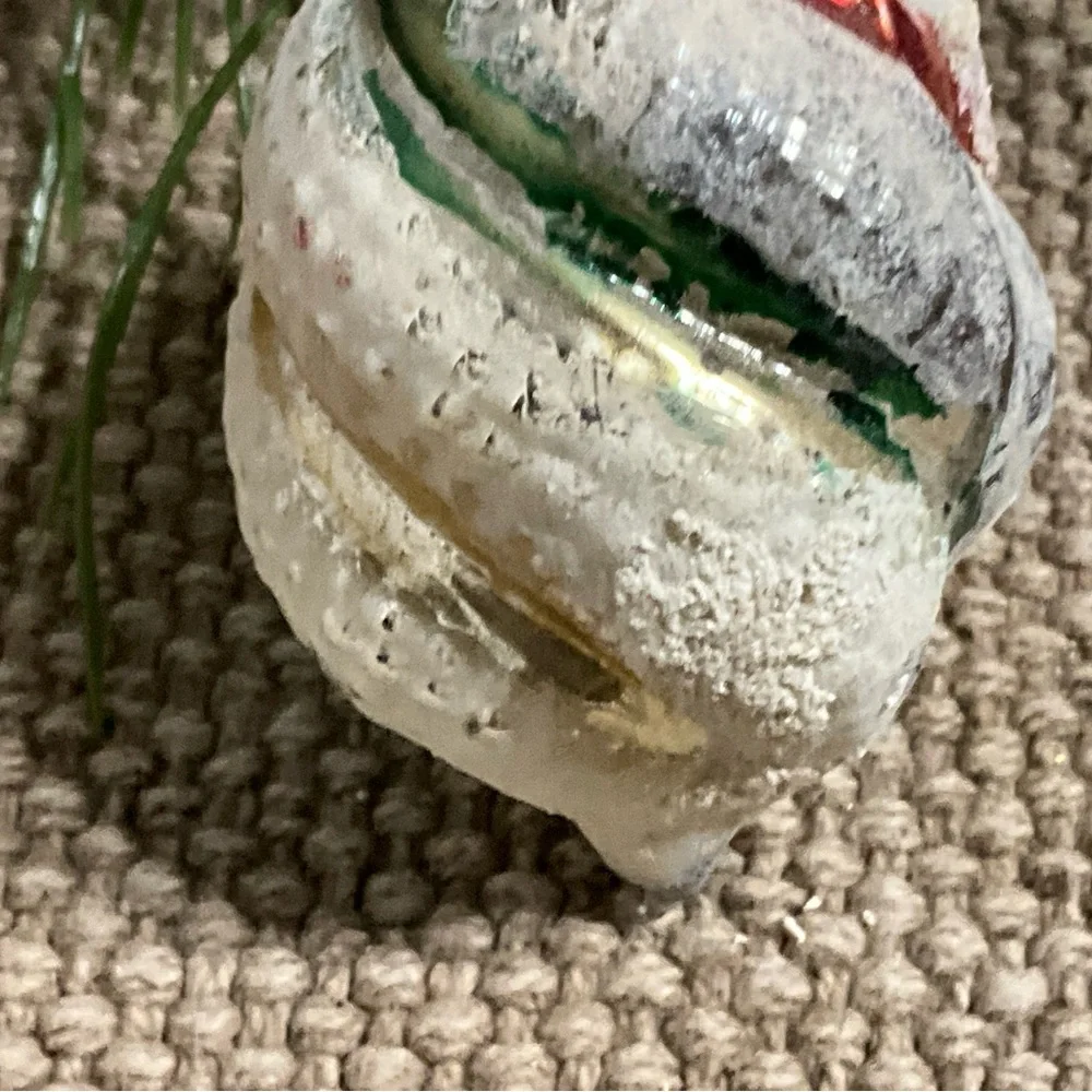 Vintage West German Bumpy Striped Twisted Christmas Ornament MCM